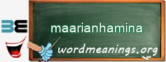 WordMeaning blackboard for maarianhamina